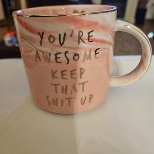 Hendson ceramic cup funny inspirational thoughts  approx. 4inches